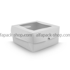 Коробка квадратна з вікном біла